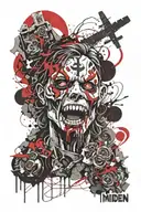 jesus eddie iron maiden tattoo design idea