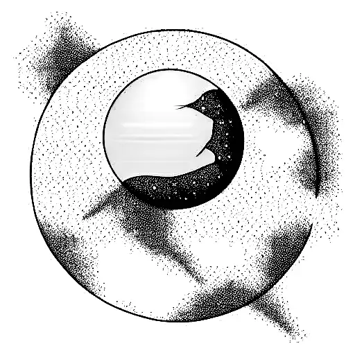 starry haze crystal ball tattoo design idea