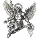 biblical archangel Michael tattoo design idea