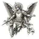 biblical archangel Michael tattoo design idea