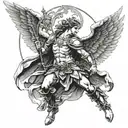 biblical archangel Michael tattoo design idea
