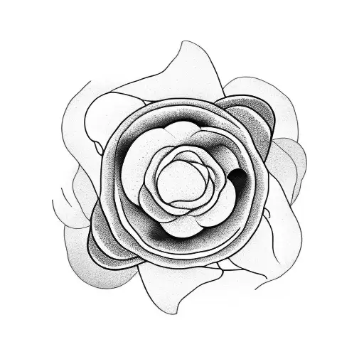 5 flowers with mountain laid out similar to a ying yang tattoo design idea