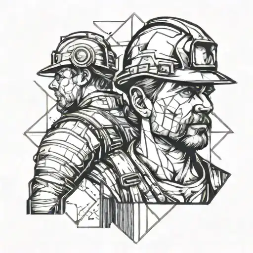 Coal miner tattoo design idea