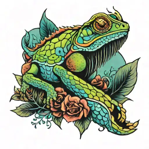 chameleon soul  tattoo design idea