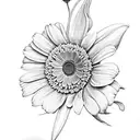gerbera daisy and hibiscus flower sleeve tattoo design idea