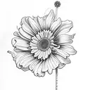 gerbera daisy and hibiscus flower tattoo design idea