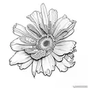 gerbera daisy and hibiscus flower tattoo design idea