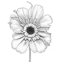 gerbera daisy and hibiscus flower tattoo design idea
