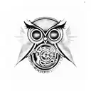 Steampunk owl with gears and cogs tattoo design idea