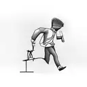 A running silhouette with a barber's comb and a sewing machine incorporated into the design tattoo design idea