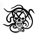 skull and kraken tattoo design idea