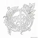 Create a tattoo template for a friendship tattoo with the children's letters. L and H tattoo design idea