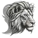 male lion face tattoo design idea