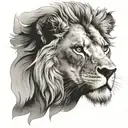 male lion face tattoo design idea