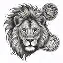 male lion face tattoo design idea
