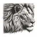 male lion face tattoo design idea