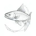 Trout tattoo design idea