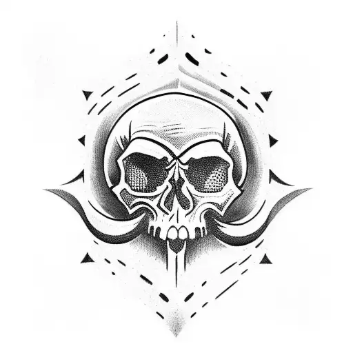 Skull and dagger tattoo design idea