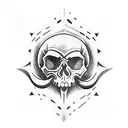 Skull and dagger tattoo design idea