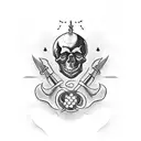 Skull and dagger tattoo design idea