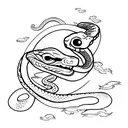 Snake and crows tattoo design idea