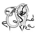 Snake and crows tattoo design idea