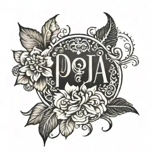 Pooja name tattoo design idea