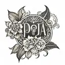 Pooja name tattoo design idea