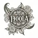 Pooja name tattoo design idea