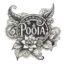 Pooja name tattoo design idea