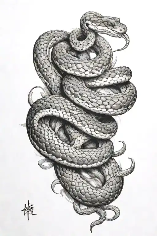 snakes crawling up my sleeve, the face is a bit aggressive tattoo design idea
