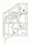 rat skeleton in a cage tattoo design idea
