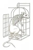 rat skeleton in a cage tattoo design idea