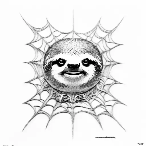 sloth dressed as spiderman tattoo design idea