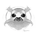 sloth dressed as spiderman tattoo design idea