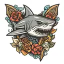 shark tooth tattoo design idea