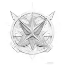 red star tattoo design idea