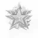 red star tattoo design idea