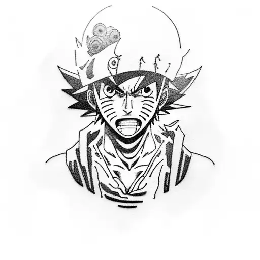 luffy fighting naruto tattoo design idea