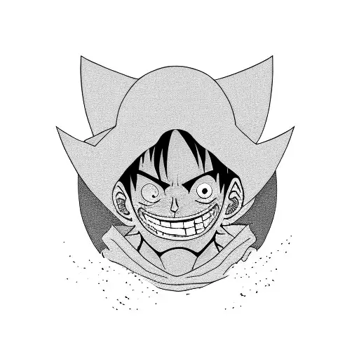 luffy fighting tattoo design idea