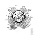 luffy fighting tattoo design idea