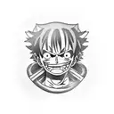 luffy fighting tattoo design idea