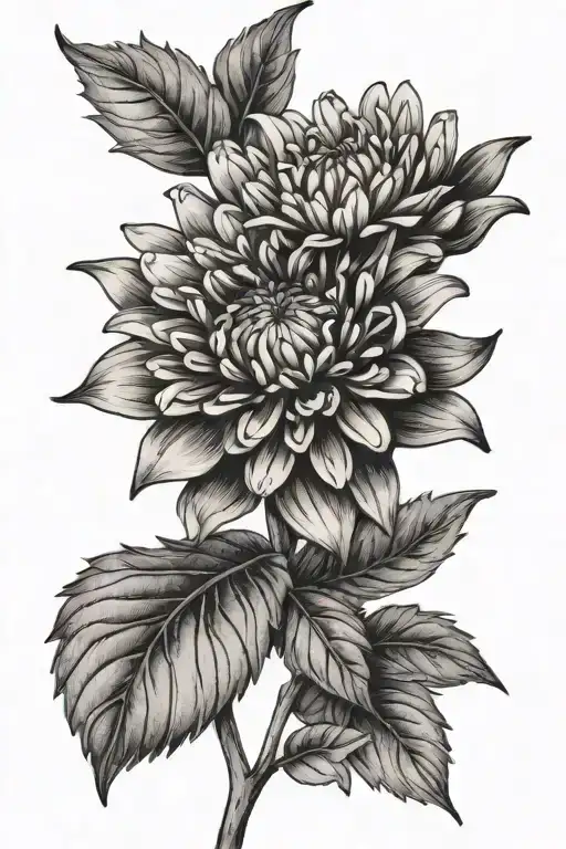 aster flower tattoo design idea