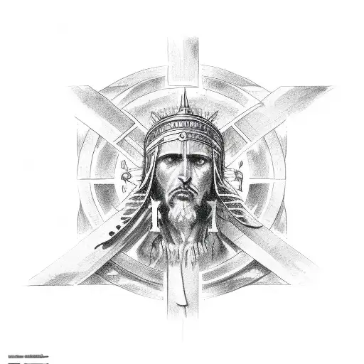Yahweh and cross tattoo design idea