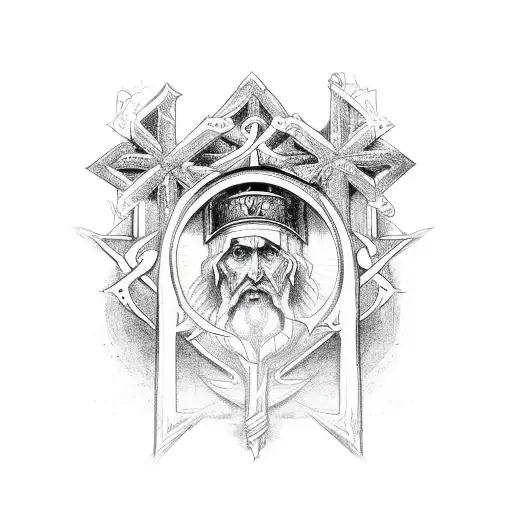 Yahweh and cross  tattoo design idea