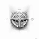 Yahweh and cross tattoo design idea