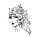 makeup inspired tattoo design idea