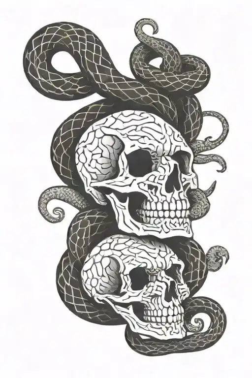 The skeleton of a snake tattoo design idea
