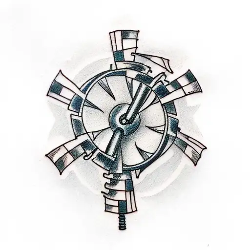Windmill tattoo design idea