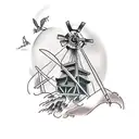 Windmill tattoo design idea